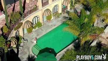 Busty Latina Gianna Dior seduces in her private pool, showcasing tan curves and wild desires