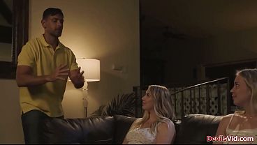Stepdaughter’s crush seduces stepdad during a late-night office rendezvous